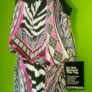 EXPRESS spaghetti strap mixed media dress